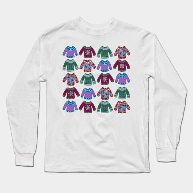 Christmas Sweaters Long Sleeve T-Shirt by HLeslie Design